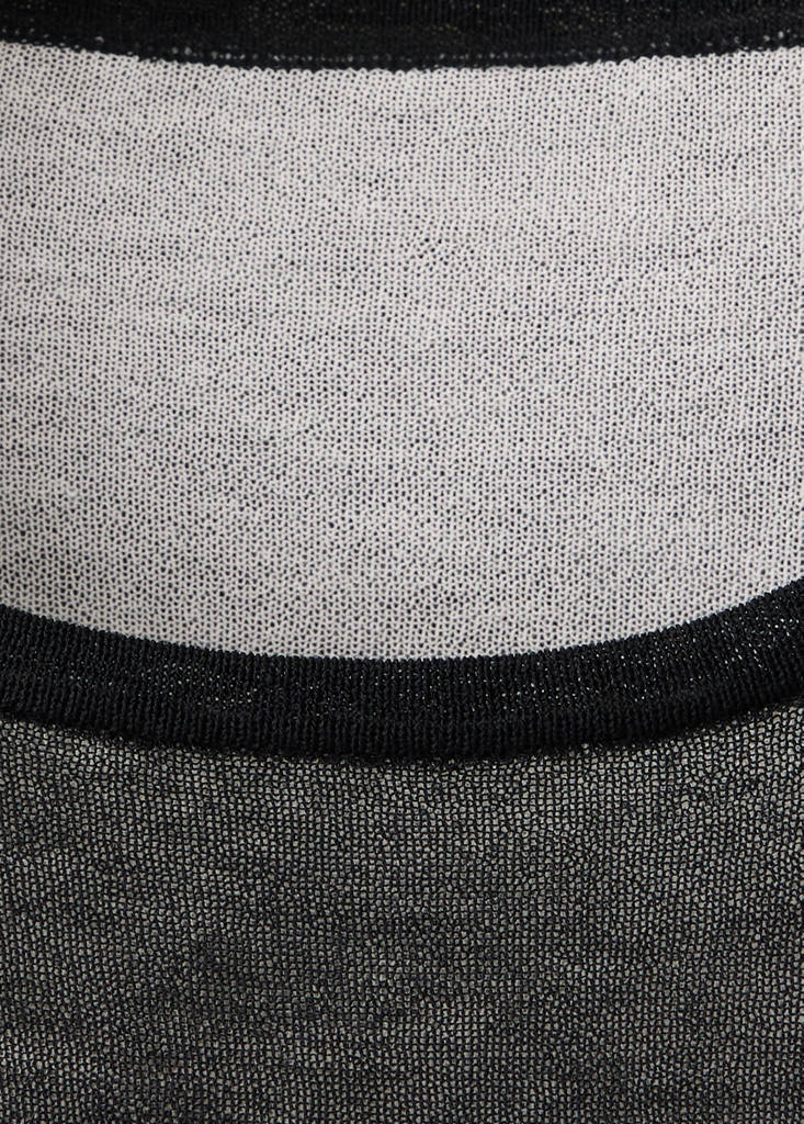 Short-sleeved combined sweater — Black