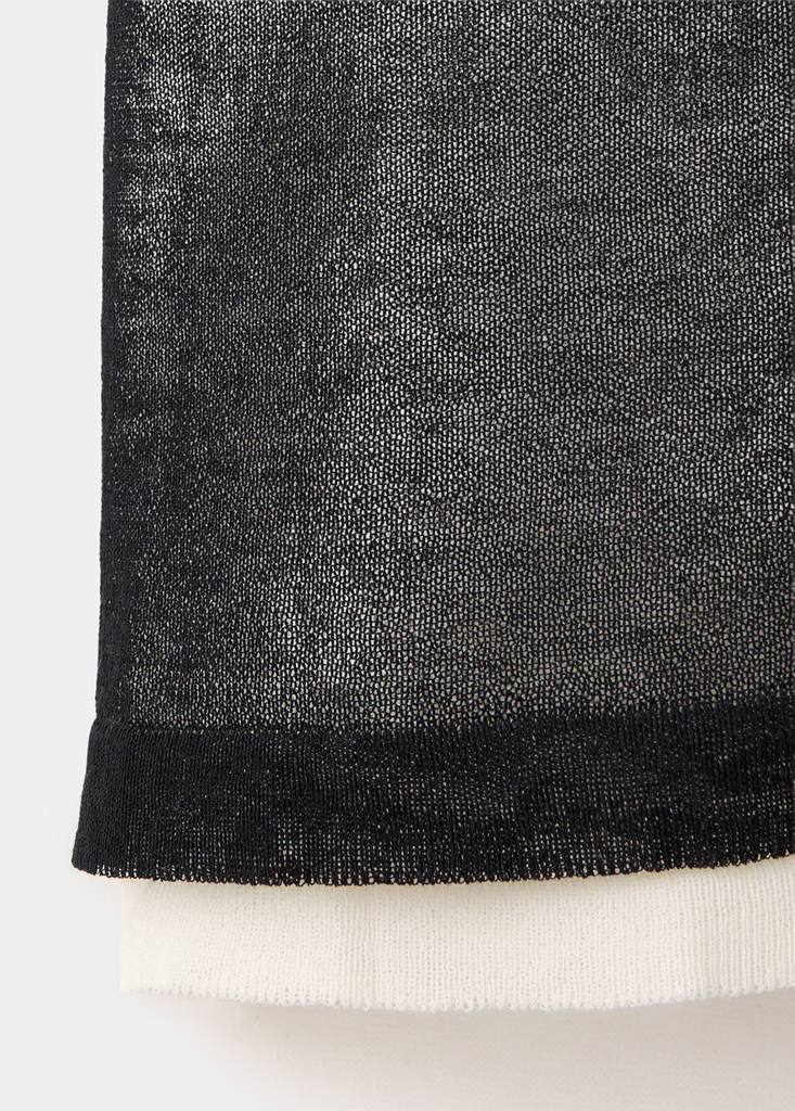 Short-sleeved combined sweater — Black