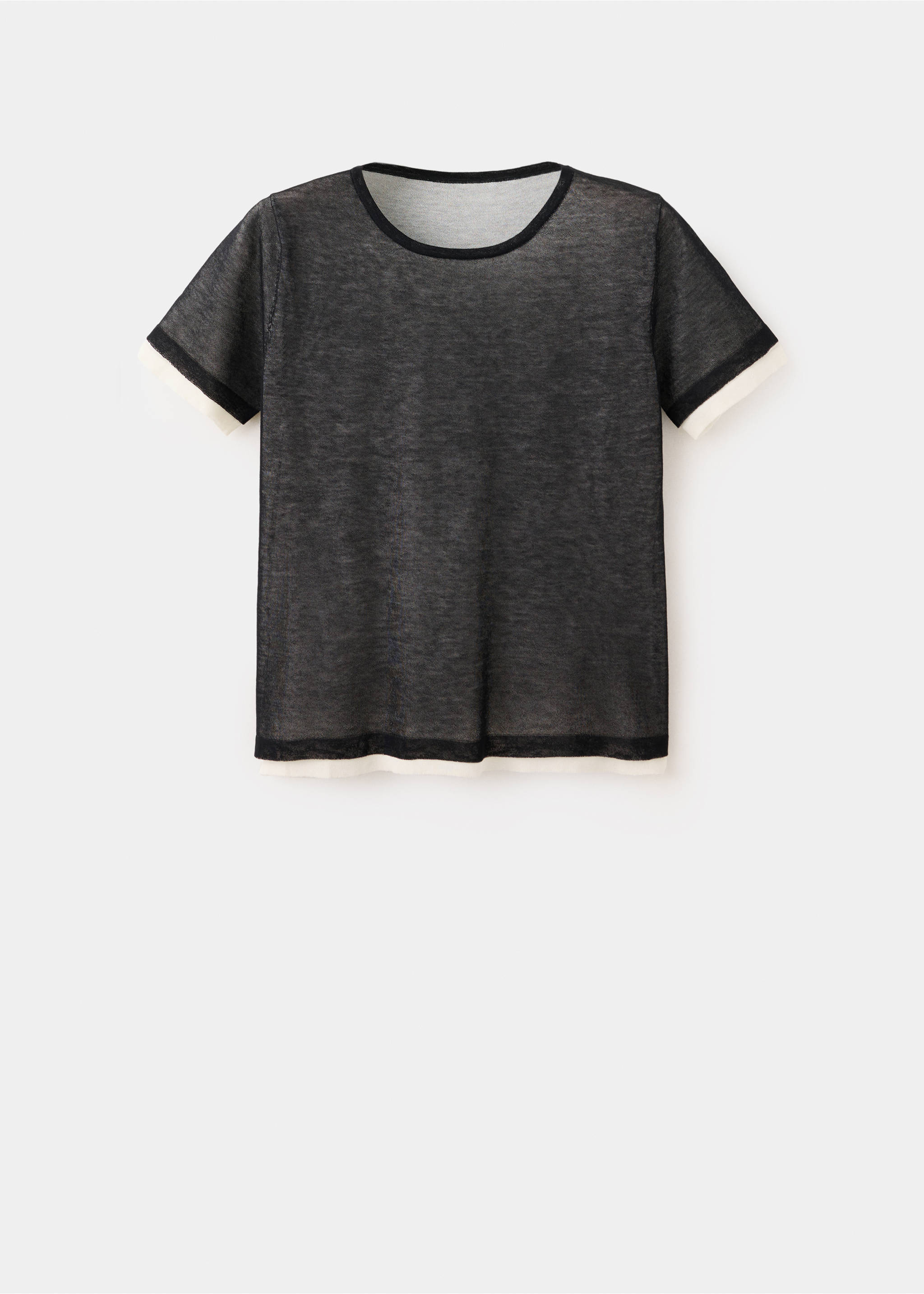 Short-sleeved combined sweater - Article without model, Black. Ref: 37044086-00.