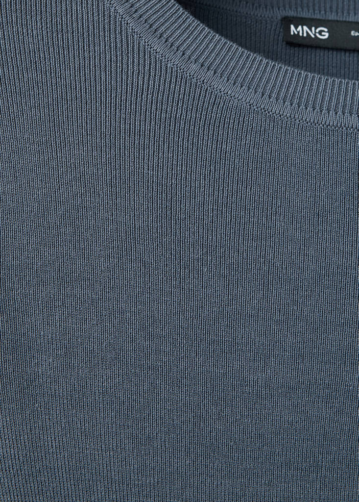Ruched fine-knit sweater — Petrol Blue