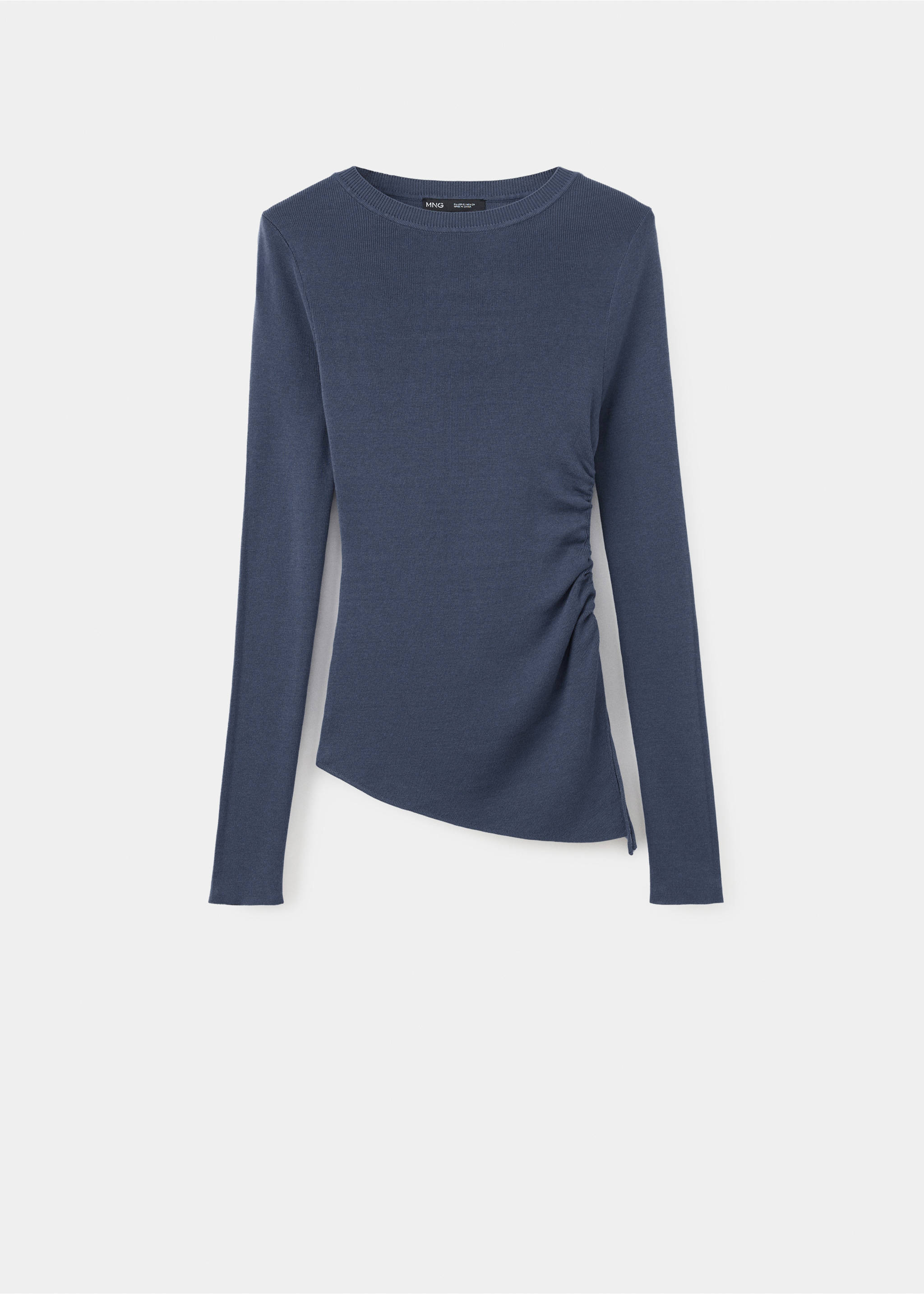 Ruched fine-knit sweater - Article without model, Petrol Blue. Ref: 37044087-00.