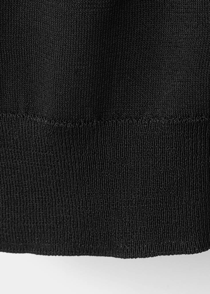 Fine knit polo neck sweater — Black