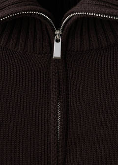 Striped sweater with zip — Brown 6