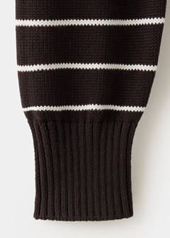 Striped sweater with zip — Brown 7