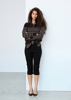 Striped sweater with zip — Brown 9