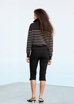 Striped sweater with zip — Brown 10