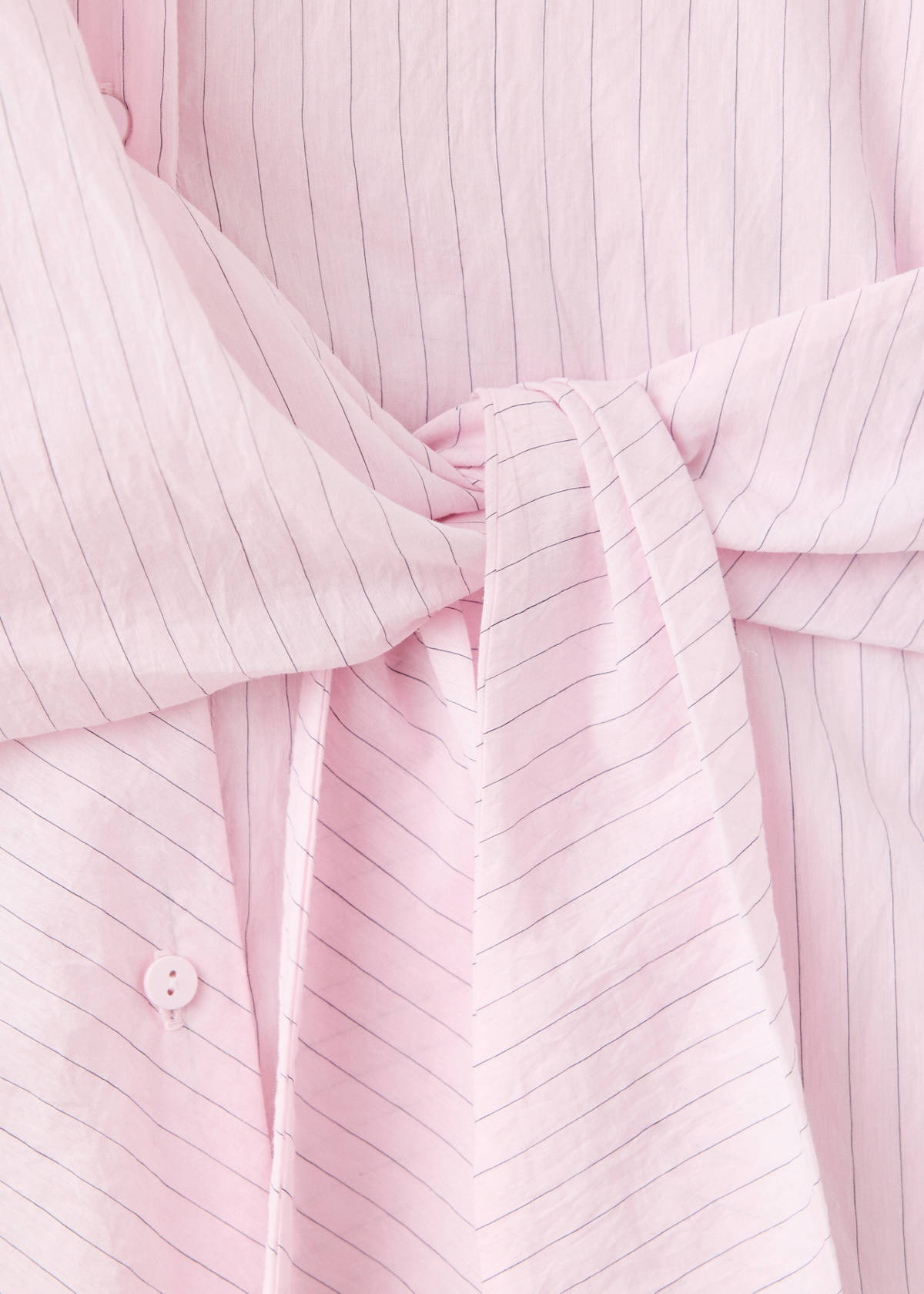 Striped blouse with bow detail — Pink