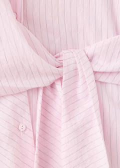 Striped blouse with bow detail — Pink 6