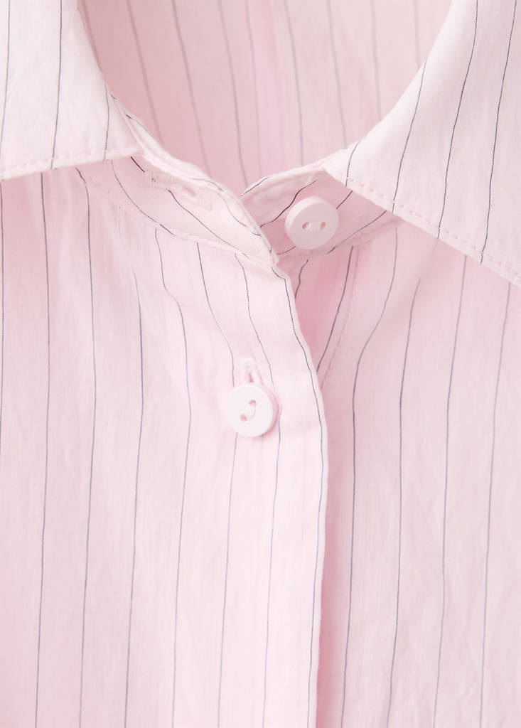 Striped blouse with bow detail — Pink