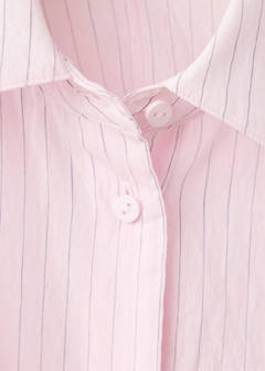 Striped blouse with bow detail — Pink 7