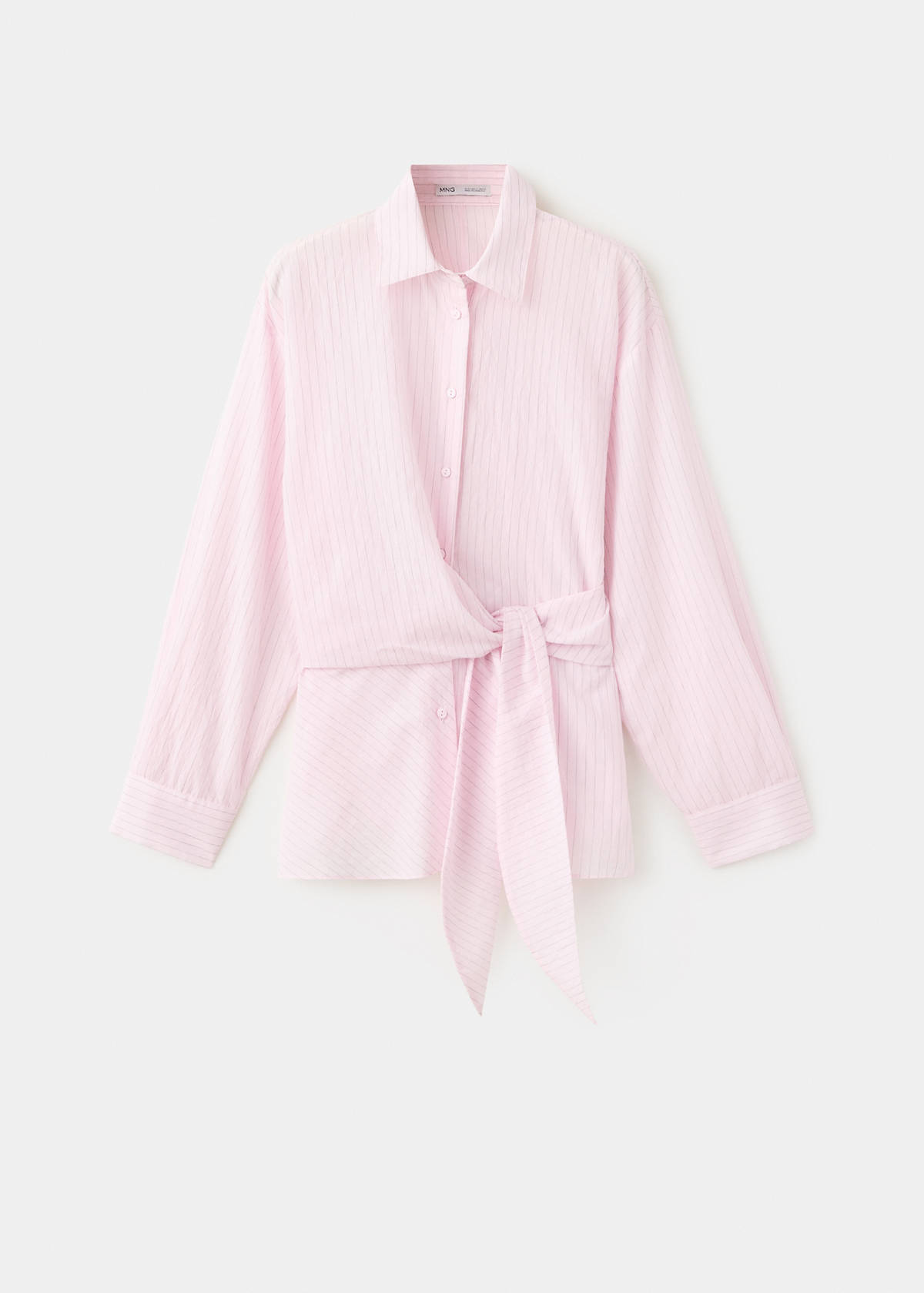 Striped blouse with bow detail — Pink