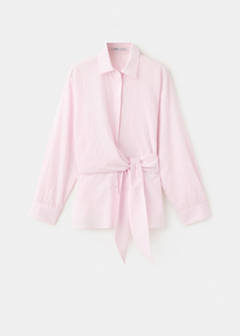 Striped blouse with bow detail — Pink 5