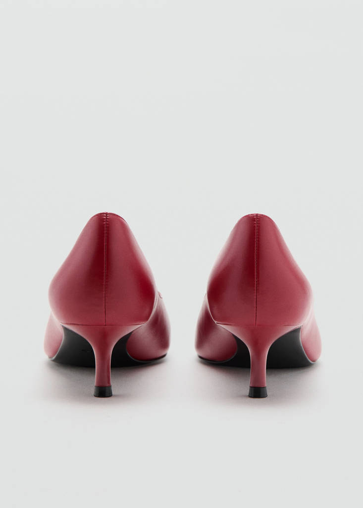 Kitten heel pointed toe shoe — Red