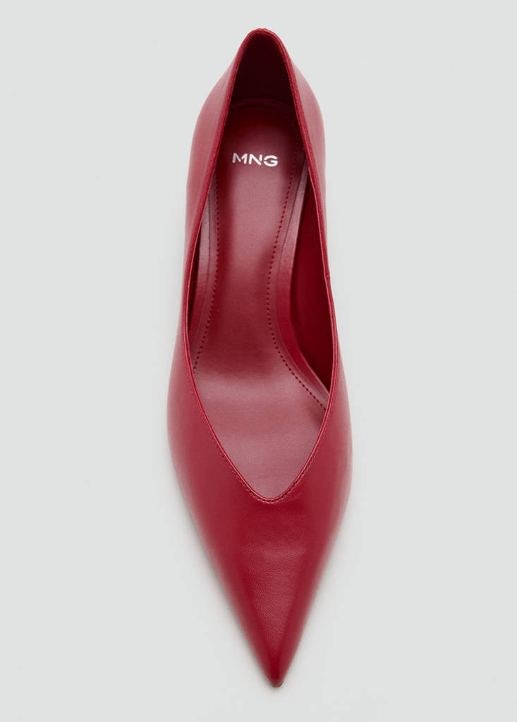 Kitten heel pointed toe shoe — Red