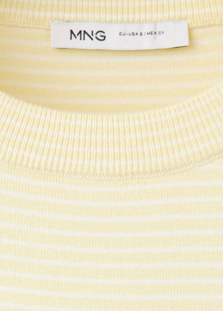 Striped fine knit sweater — Pastel Yellow