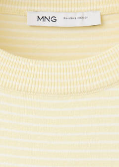 Striped fine knit sweater — Pastel Yellow 7