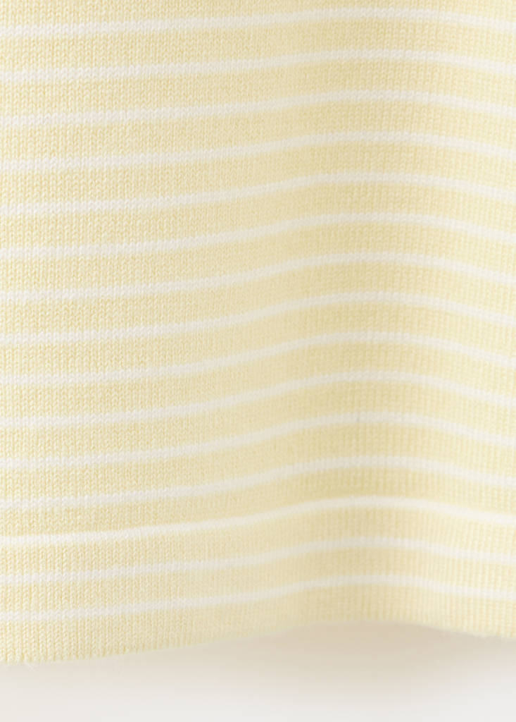 Striped fine knit sweater — Pastel Yellow