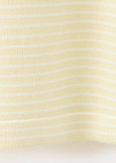 Striped fine knit sweater — Pastel Yellow 8