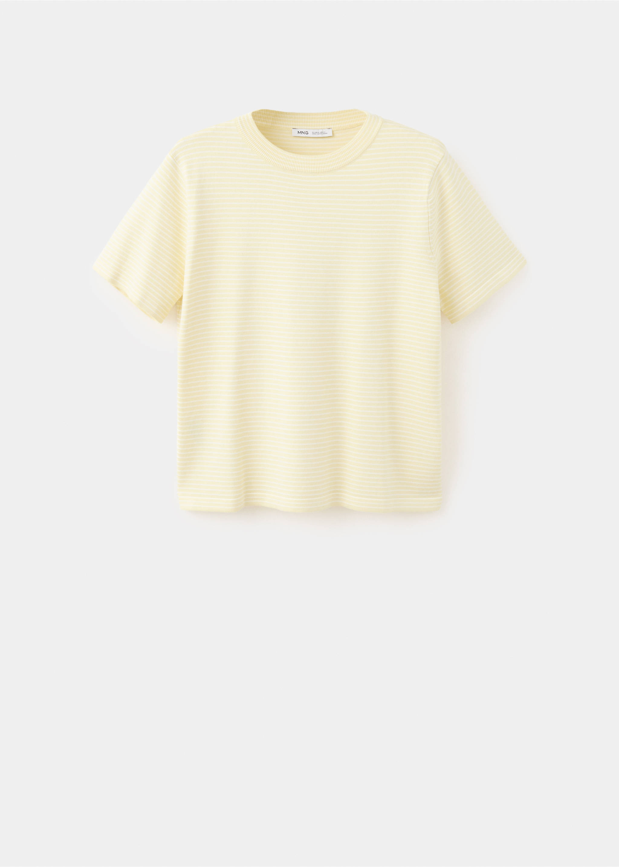 Striped fine knit sweater - Article without model, Pastel Yellow. Ref: 37044092-00.