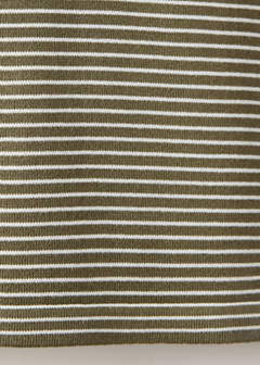 Striped fine knit sweater — Khaki 7