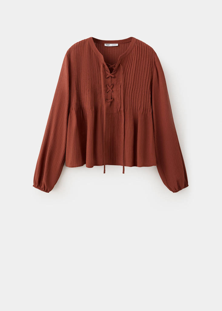 Chiffon blouse with tie details - thumbnail 4