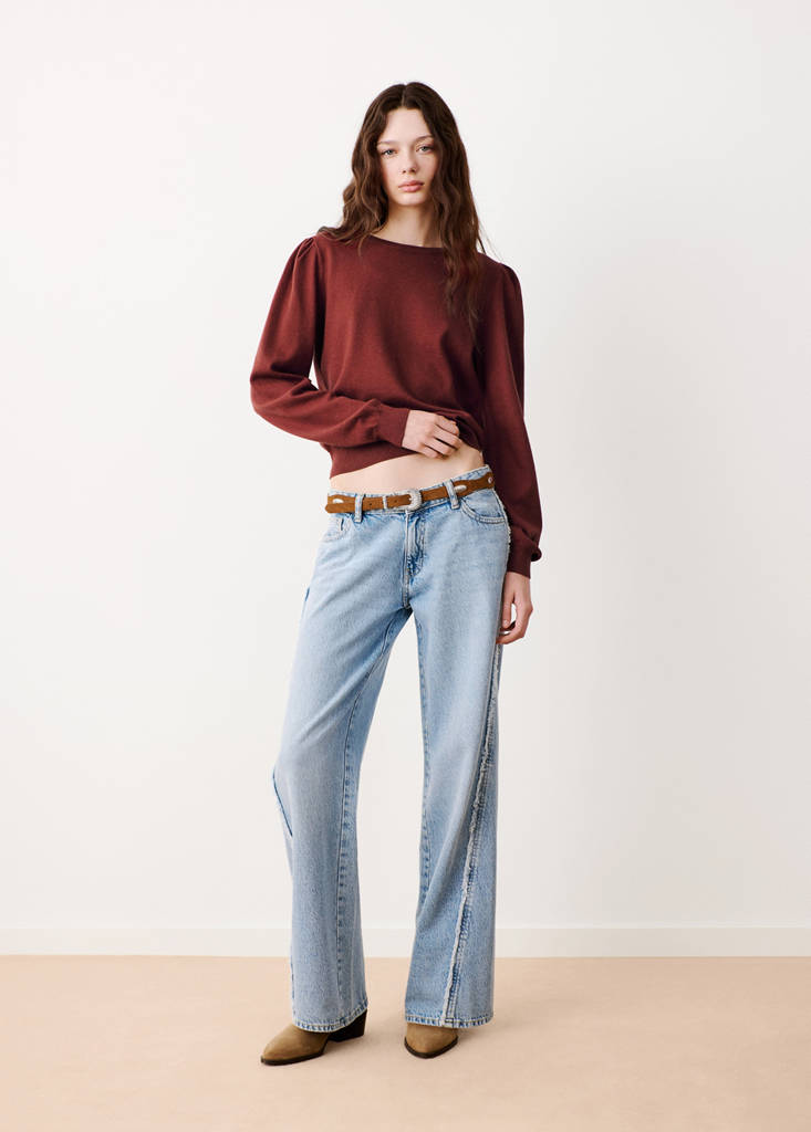 Ruched detail sweater — Burnt Orange