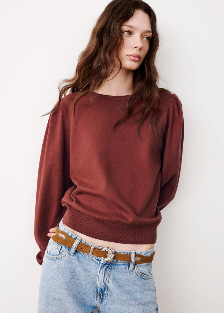Ruched detail sweater — Burnt Orange