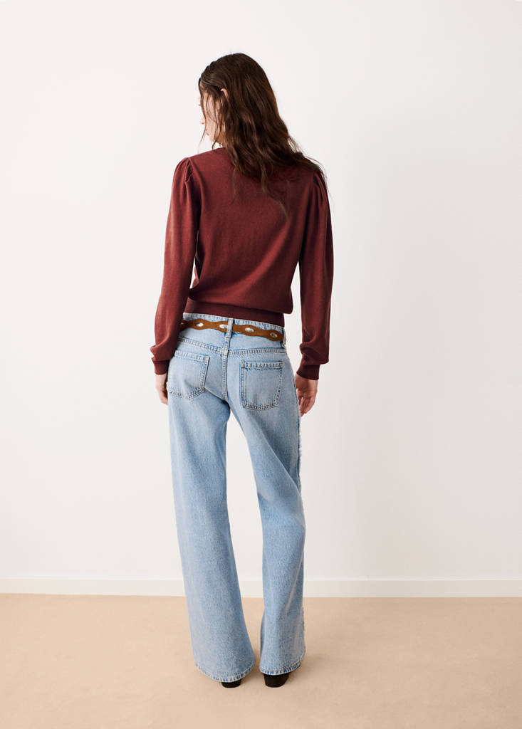 Ruched detail sweater — Burnt Orange