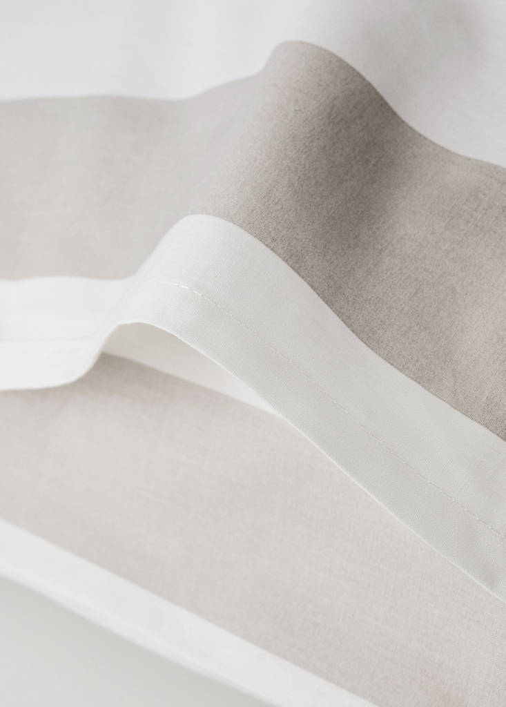 Two striped cotton pillowcases 60x60 cm — Sand