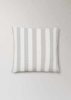 Two striped cotton pillowcases 60x60 cm — Sand 5