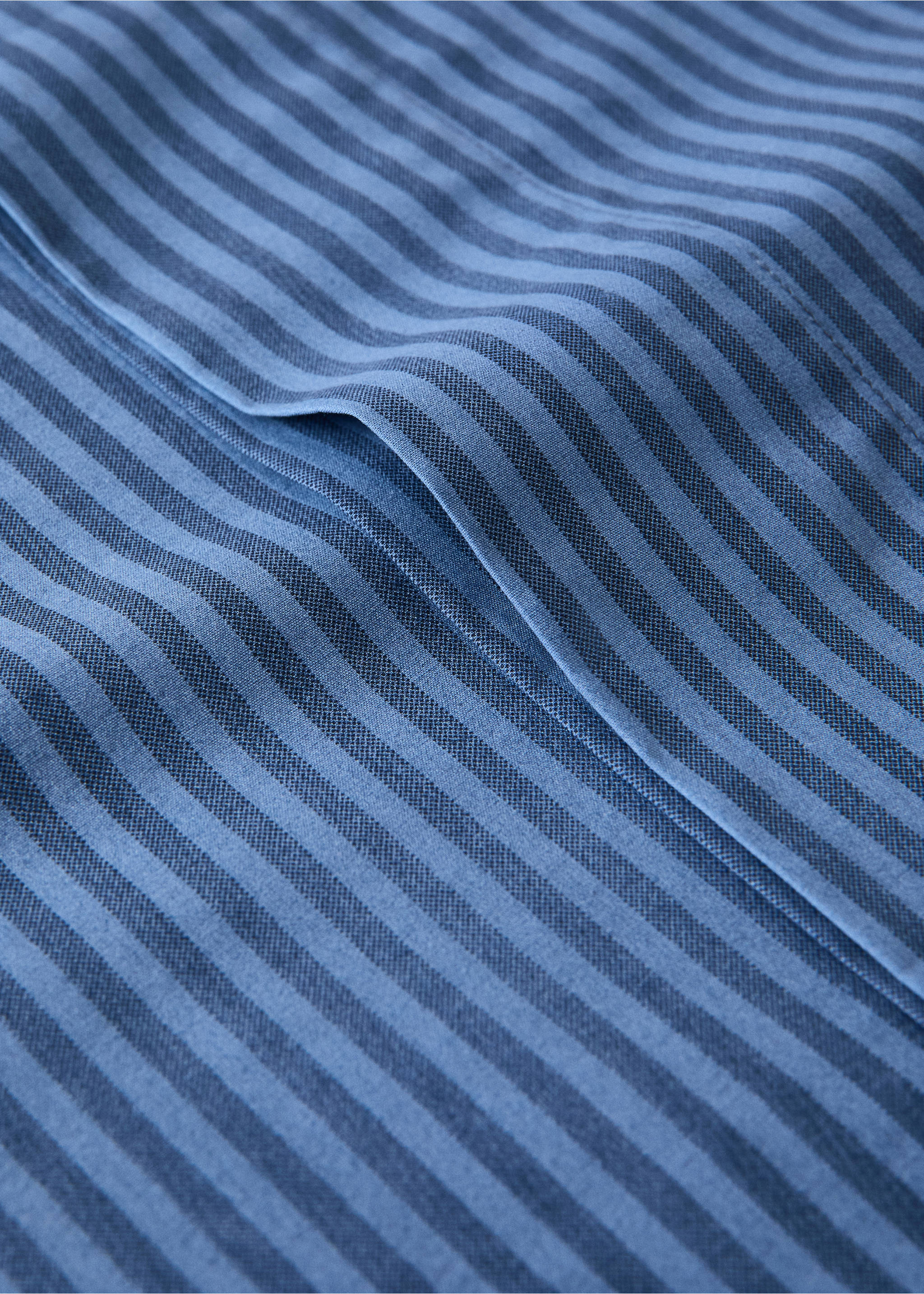 Cotton percale pillowcase 200 thread count fine kodak stripe print 45x110 cm - Details of the article 1, Indigo Blue. Ref: 37044099-00.