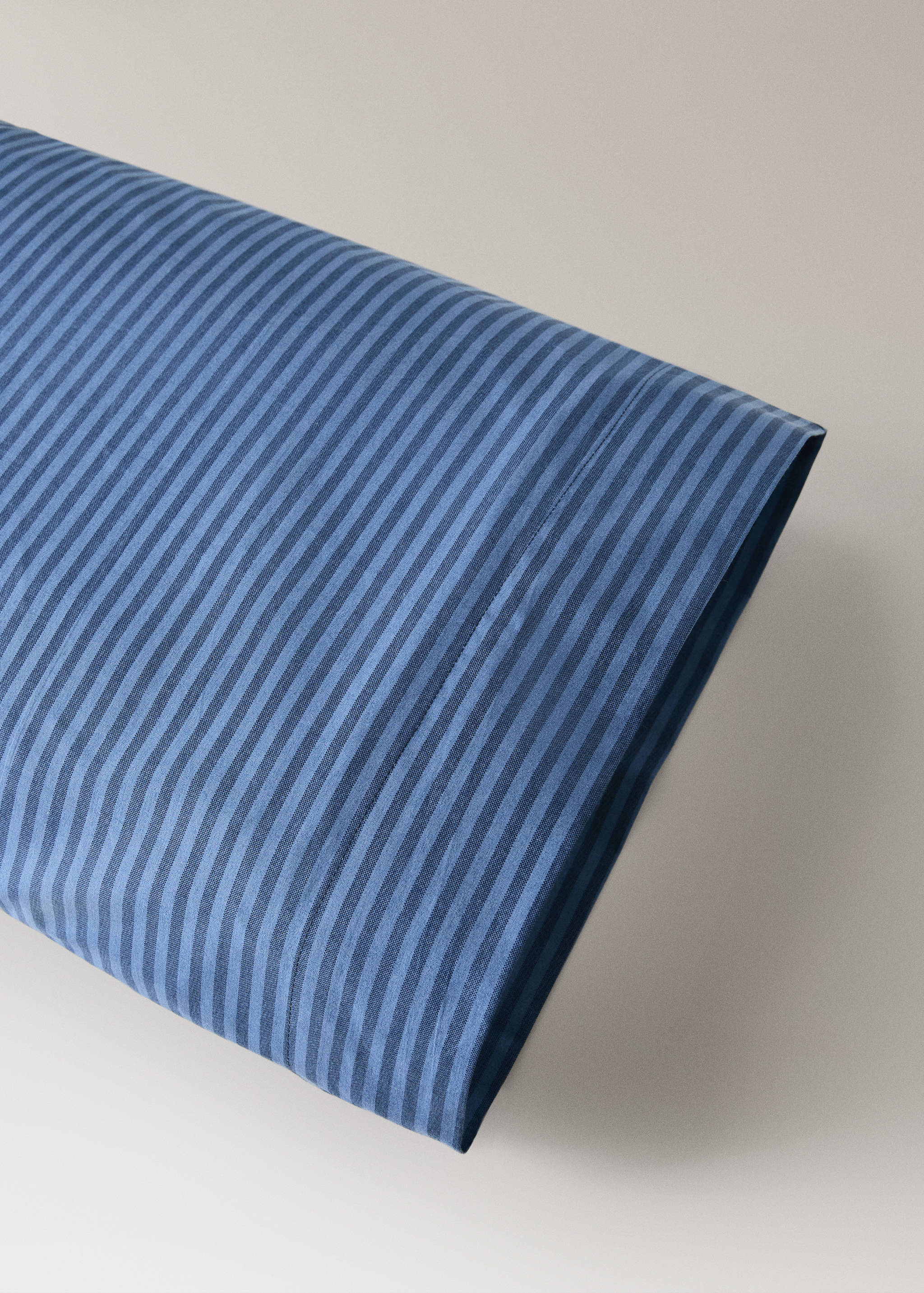Cotton percale pillowcase 200 thread count fine kodak stripe print 45x110 cm - Details of the article 2