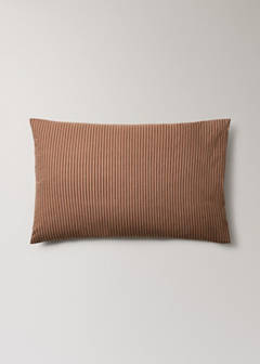 Two pillowcases in 200 thread count cotton percale with fine kodak stripe pattern 50x75 cm — Brown 5