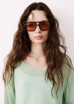 Fine-knit V-neck sweater — Mint Green 3