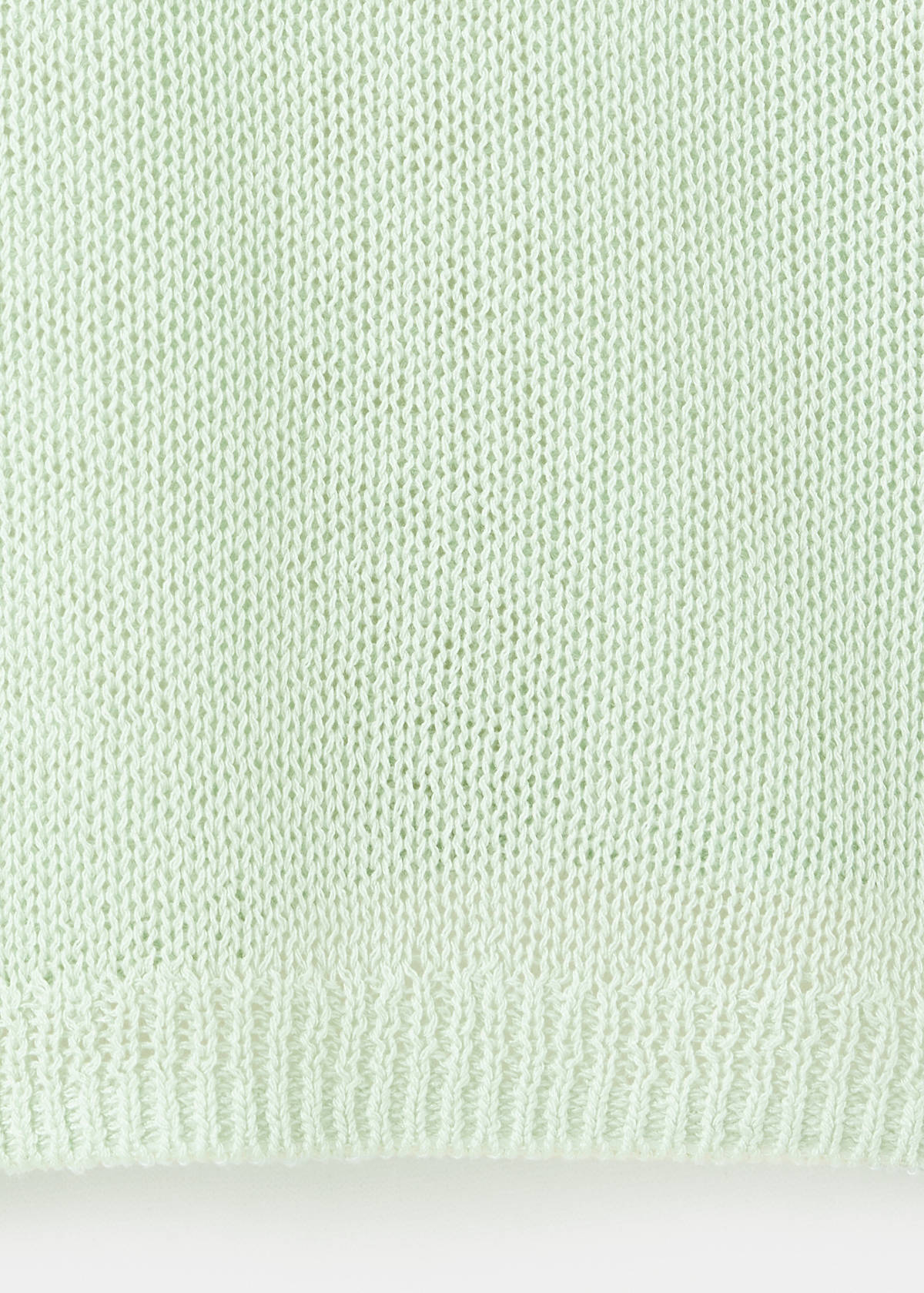 Fine-knit V-neck sweater — Mint Green