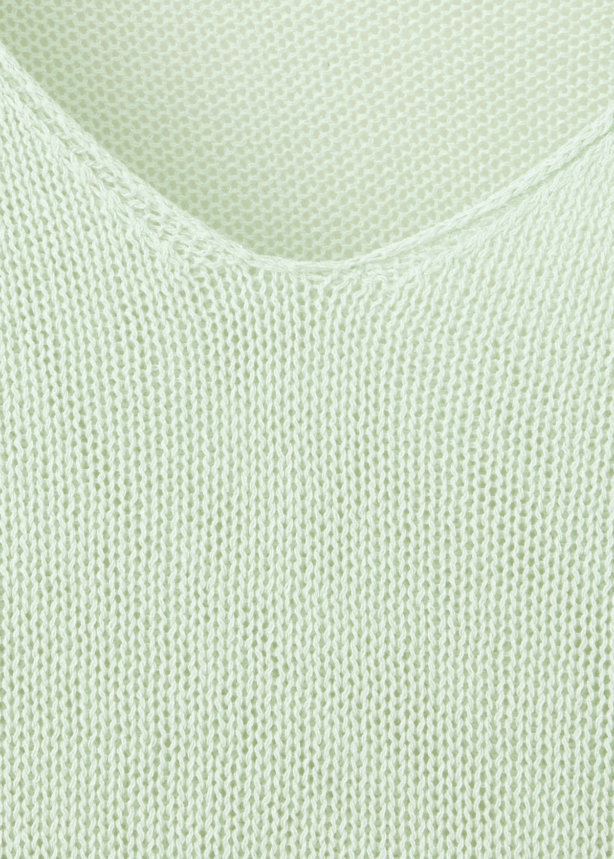 Fine-knit V-neck sweater — Mint Green