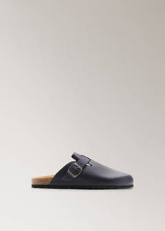Leather clog shoes — Navy 4