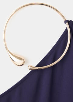 Asymmetric dress with necklace — Blue 6