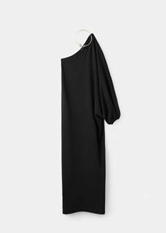 Asymmetric dress with necklace — Black 5