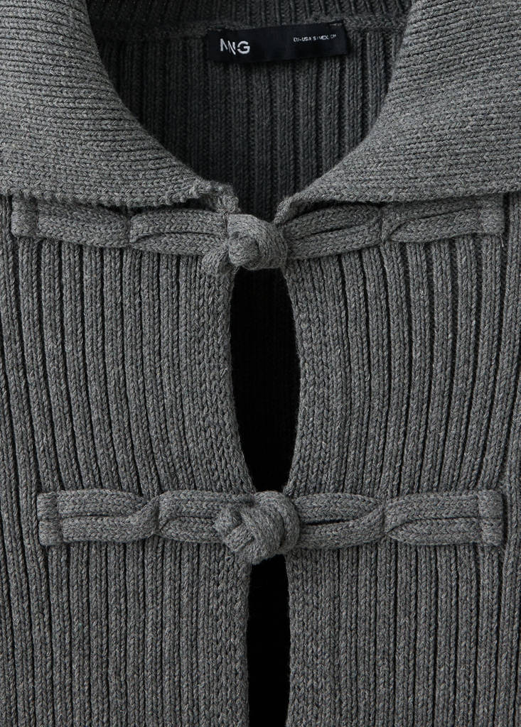 Ribbed duffle cardigan — Grey