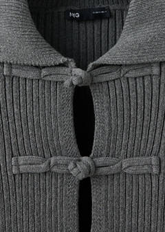 Ribbed duffle cardigan — Grey 7