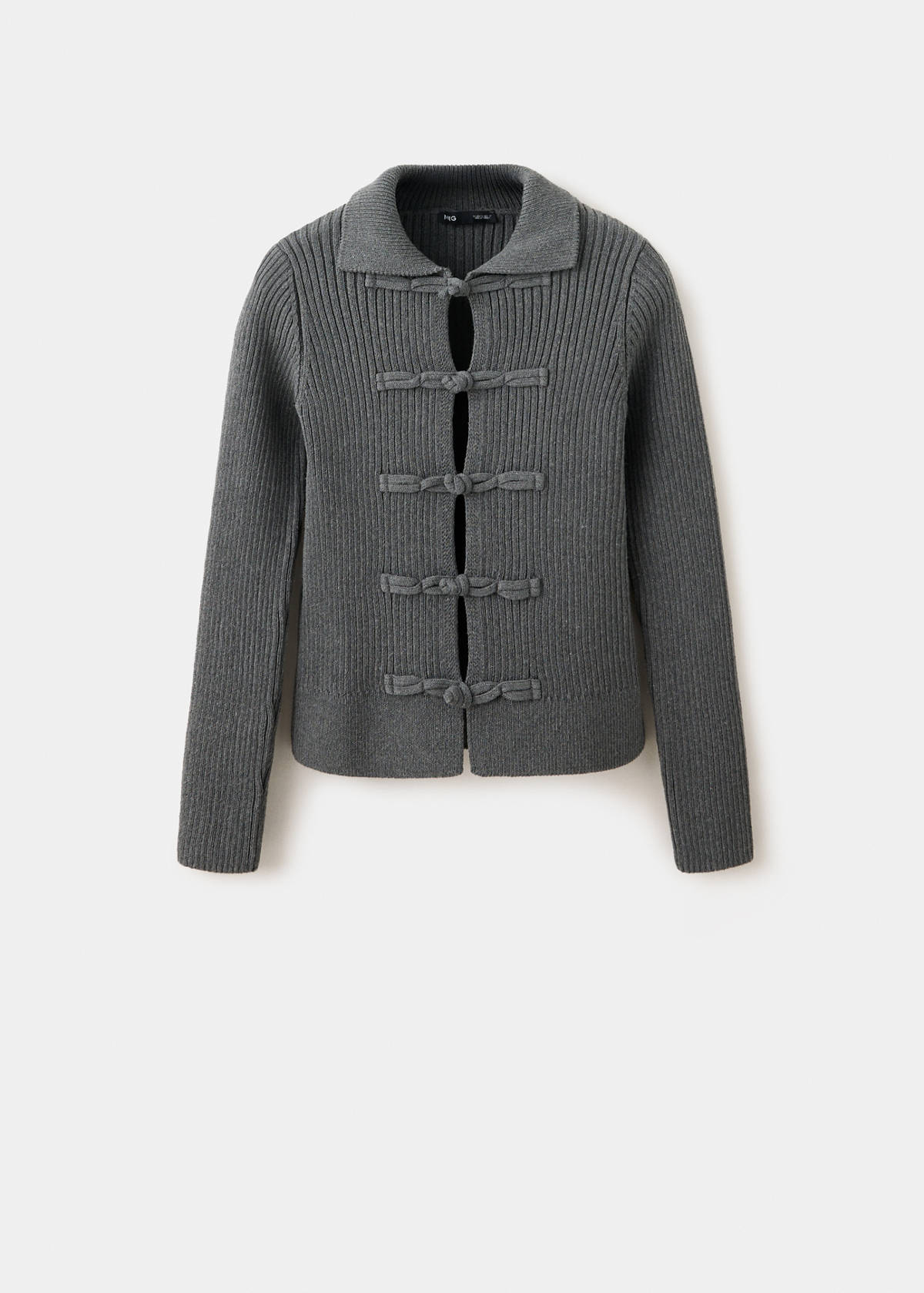 Ribbed duffle cardigan — Grey
