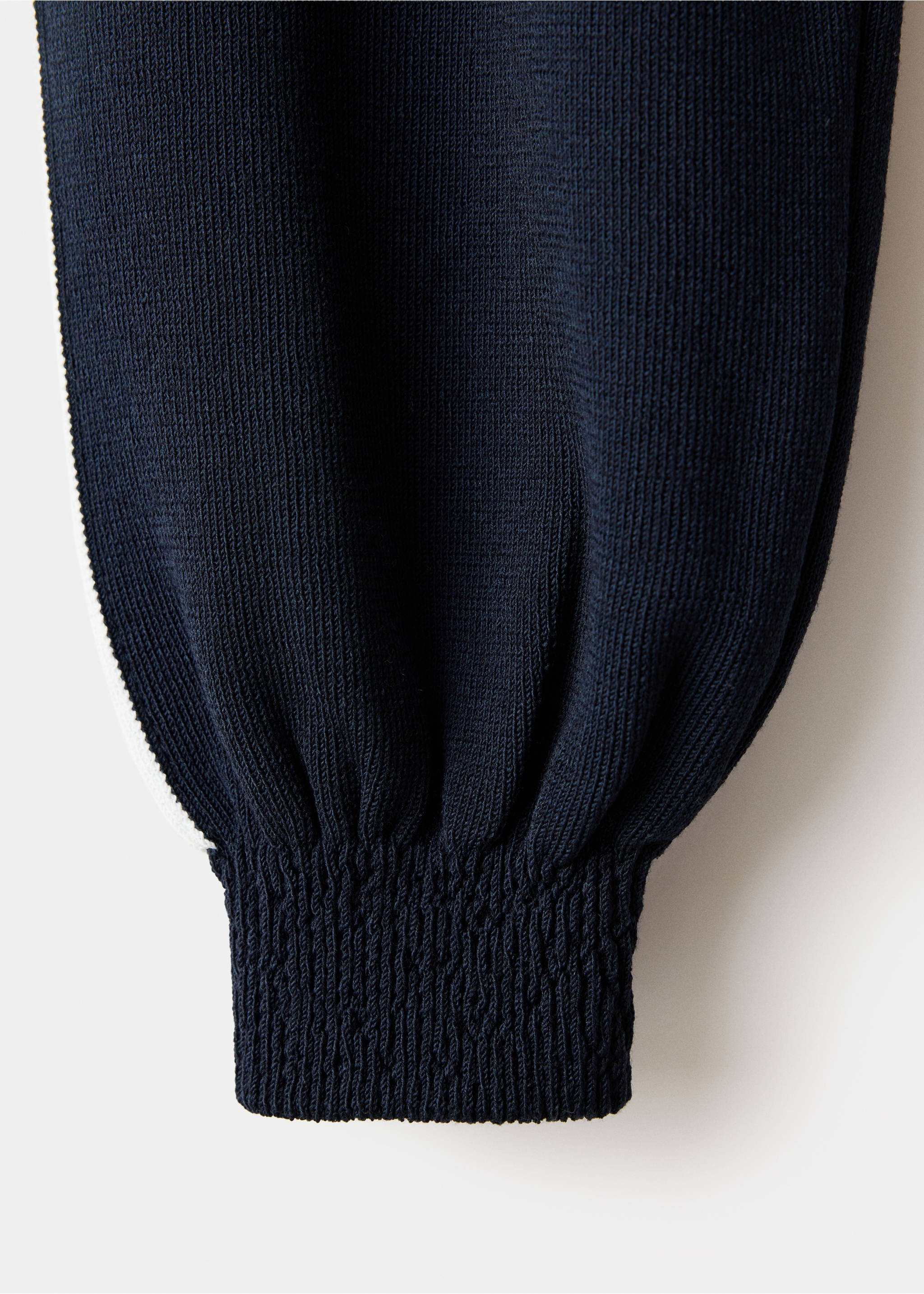 Contrasting ribbed cardigan - Details of the article 0, Navy. Ref: 37044106-00.