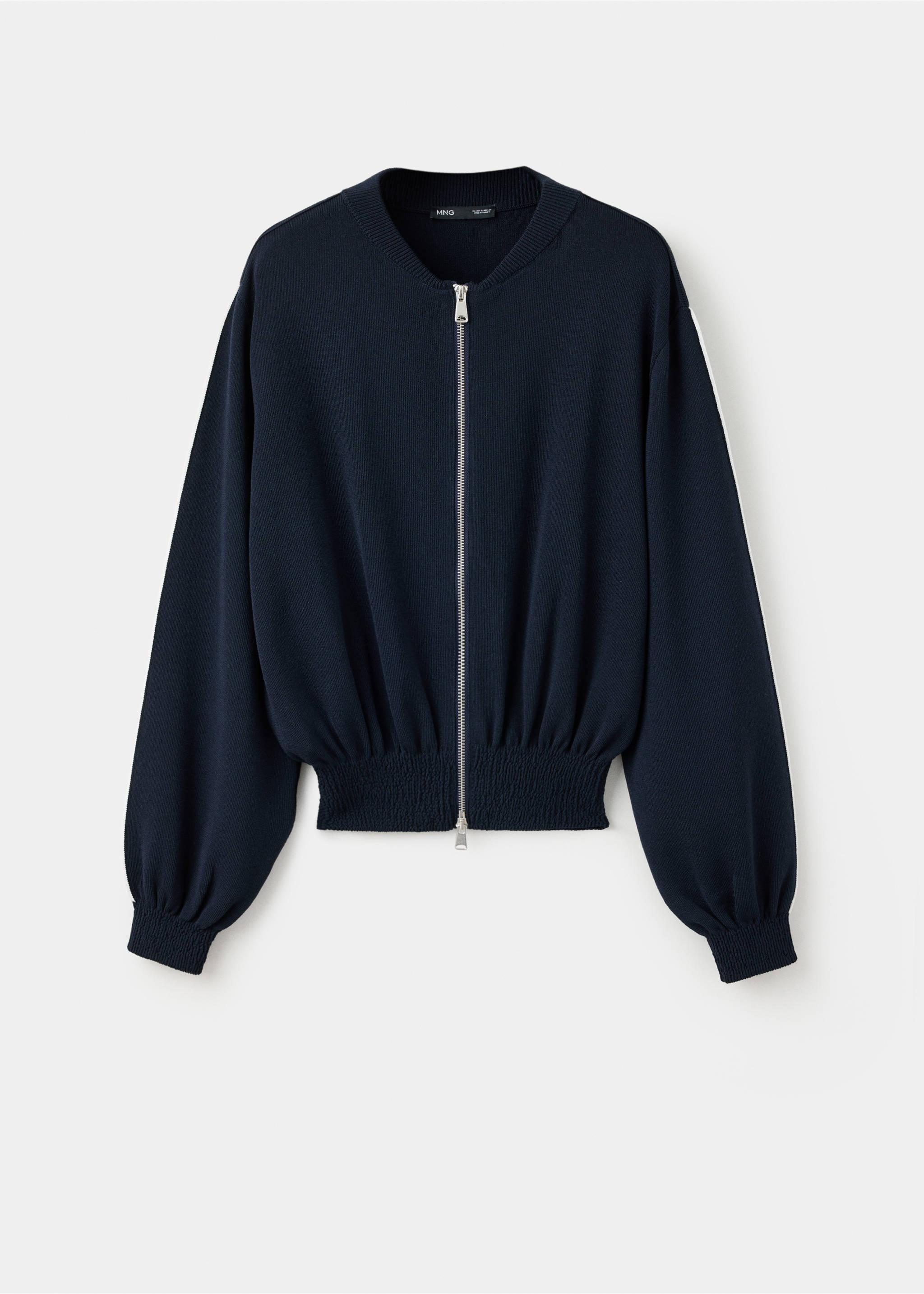 Contrasting ribbed cardigan - Article without model, Navy. Ref: 37044106-00.