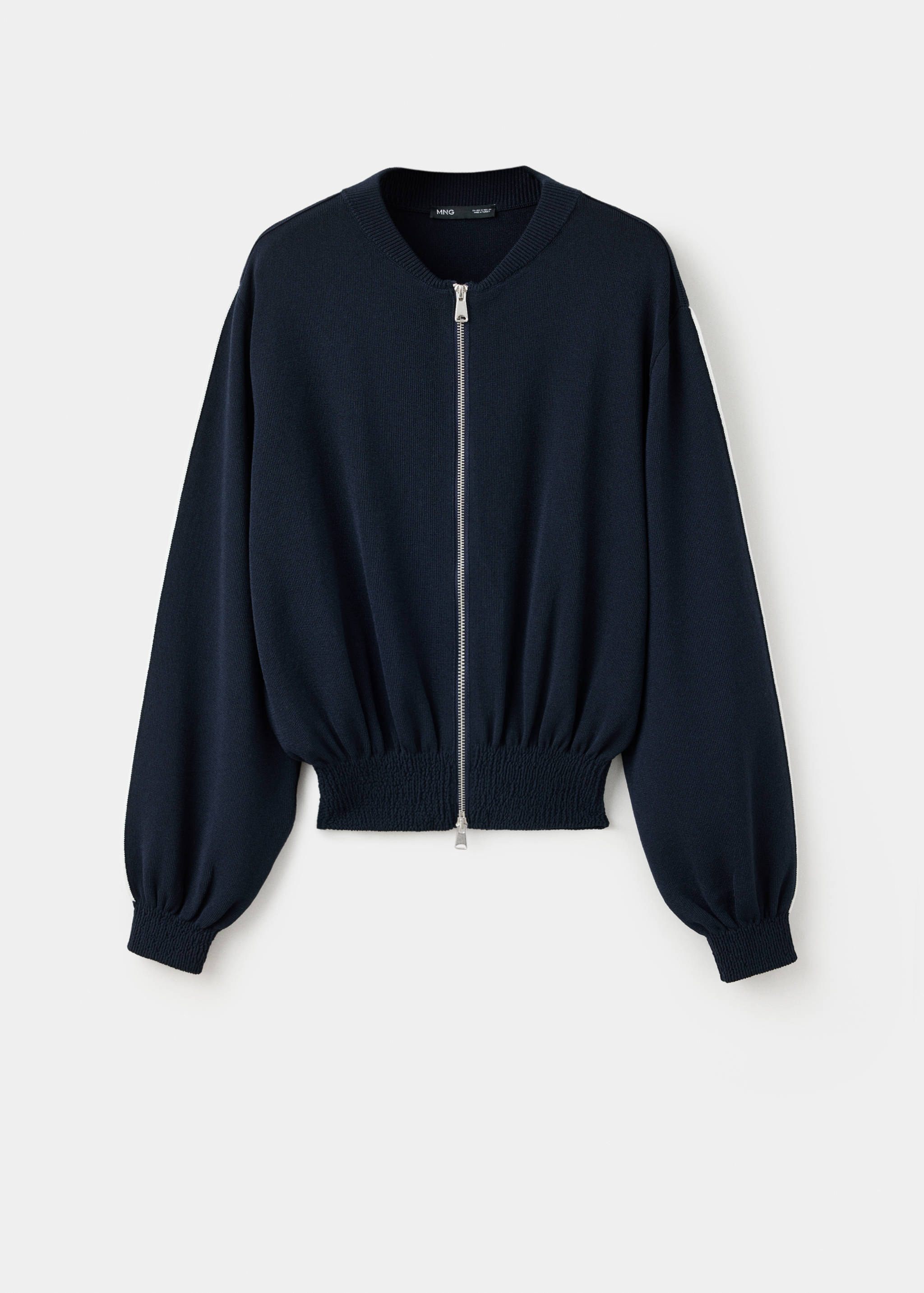 Contrasting ribbed cardigan - Article without model