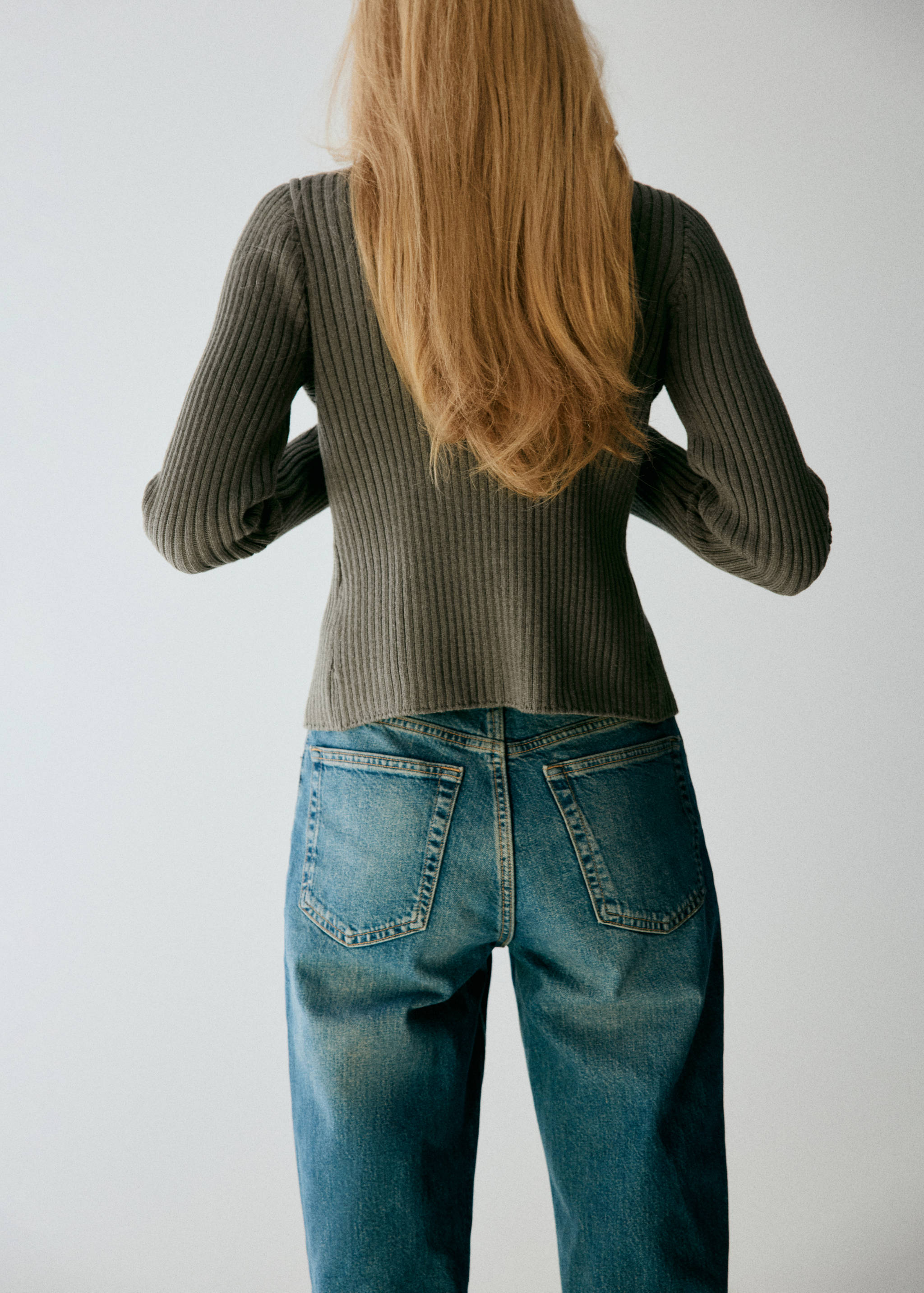Combined knit jacket with button details - Reverse of the article