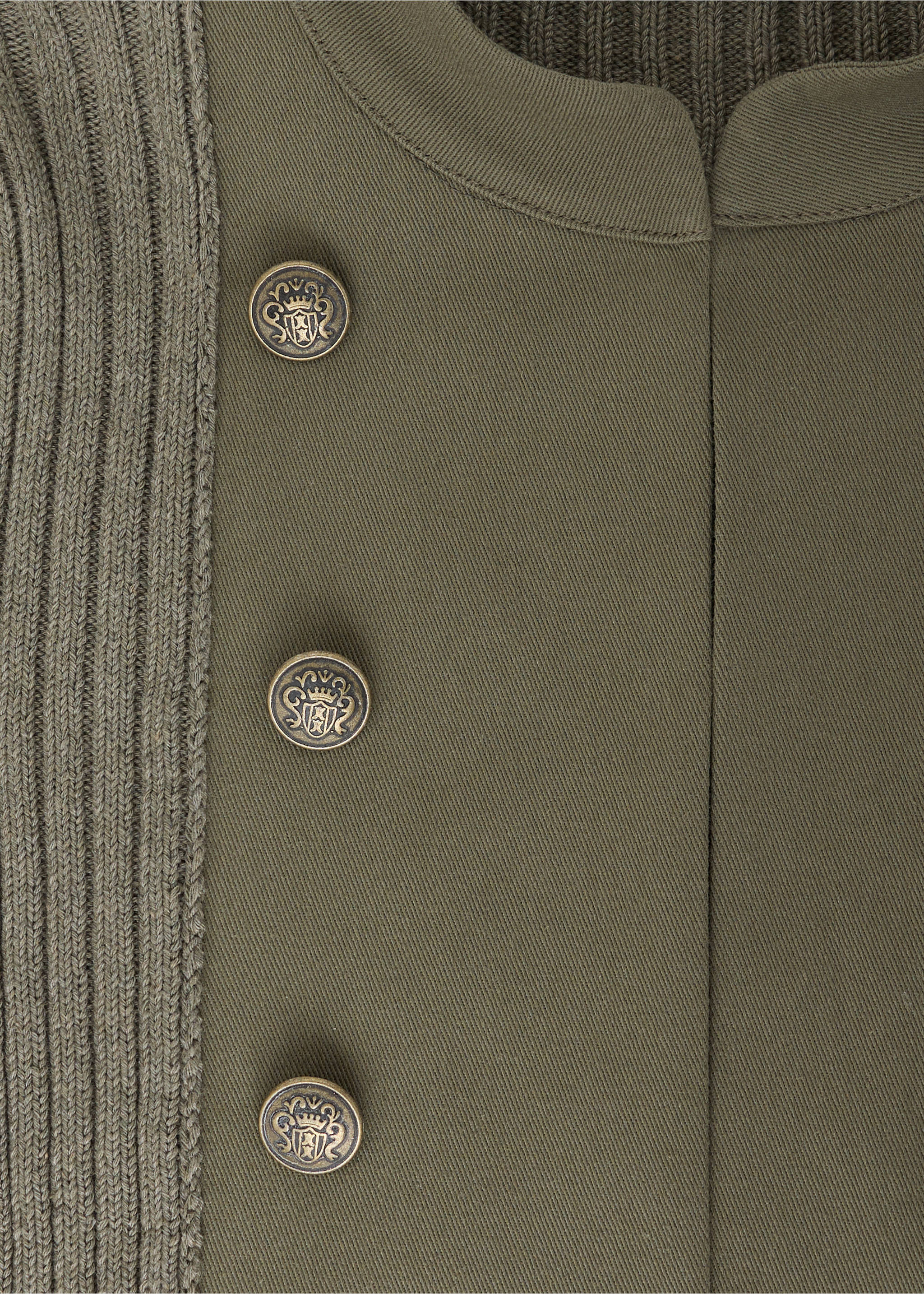 Veste en maille combinée détail boutons - Détail de l'article 8, Kaki. Ref: 37044107-00.