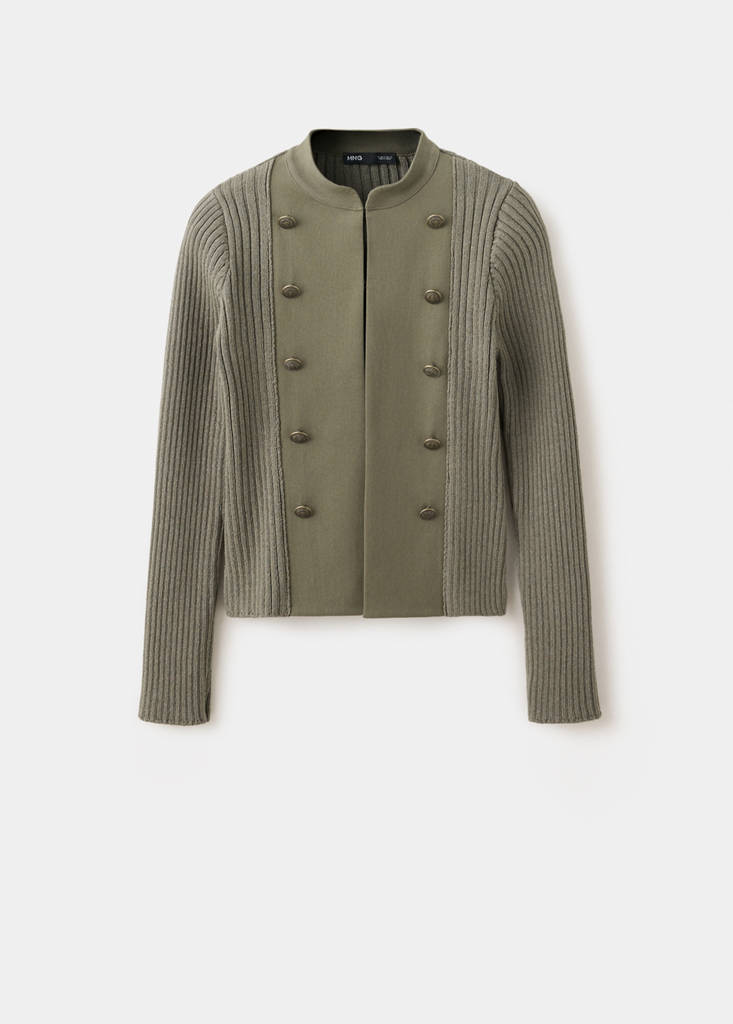 Combined knit jacket with button details - thumbnail 4