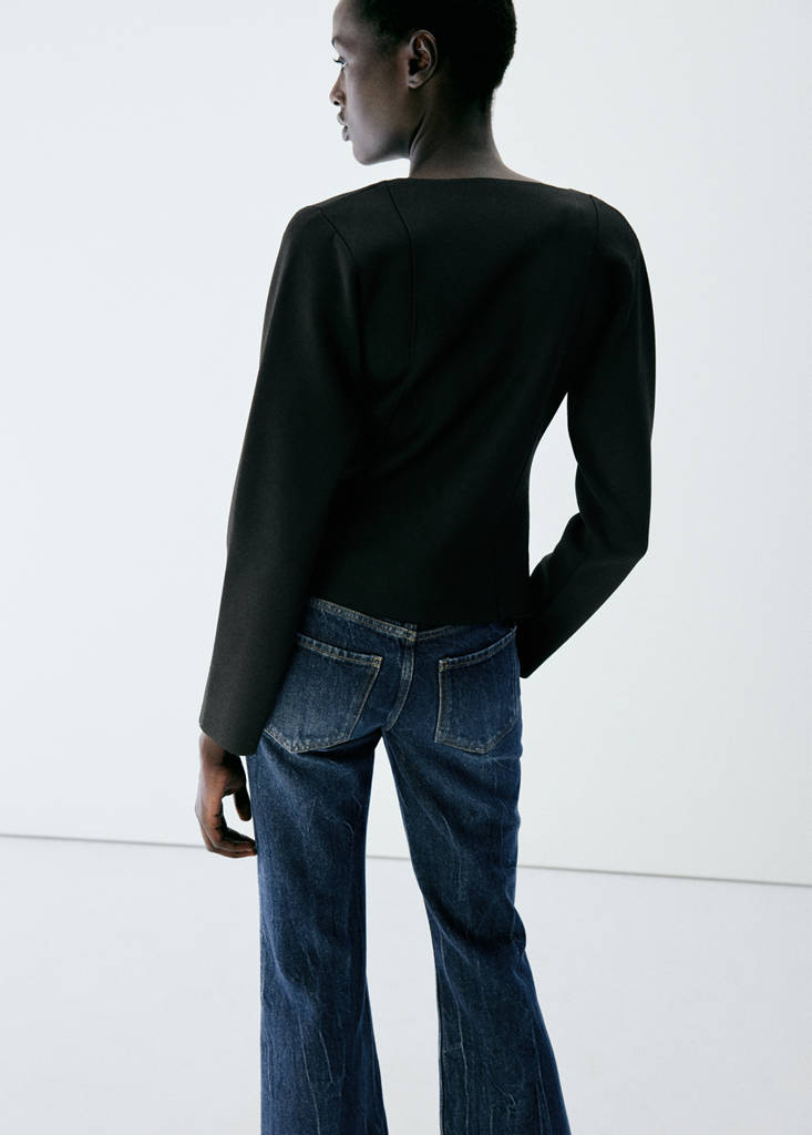 Knitted jacket with jewel buttons — Black