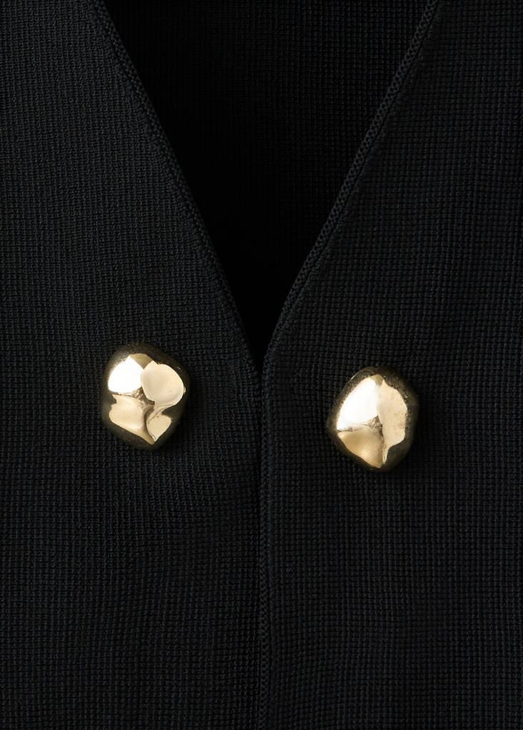 Knitted jacket with jewel buttons — Black